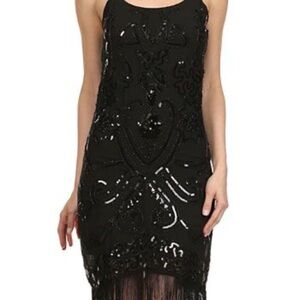 Verty Black Sequin Mini Dress